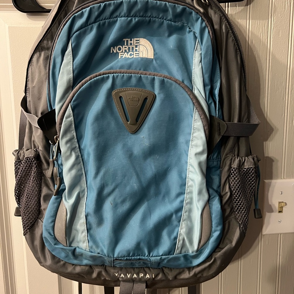 The North Face Blue and Gray Backpack